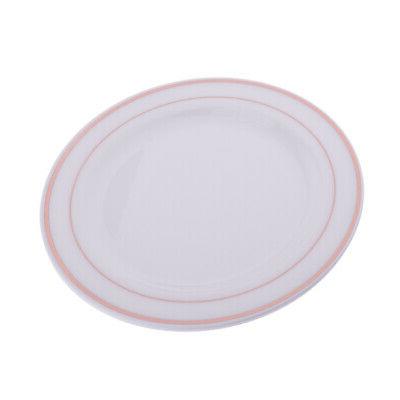 5pcs vaisselle en plastique jetable assiettes ronde
