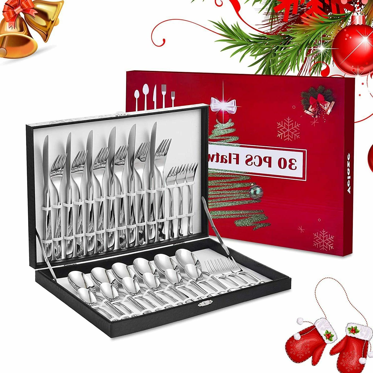 60 pieces jeu couverts en acier inoxydable