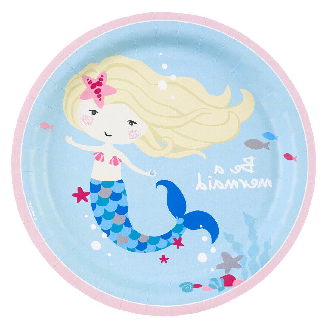 8 sirene assiette en carton jetable vaisselles