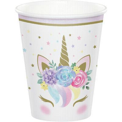 8 x pretty pastel licorne bebe papier