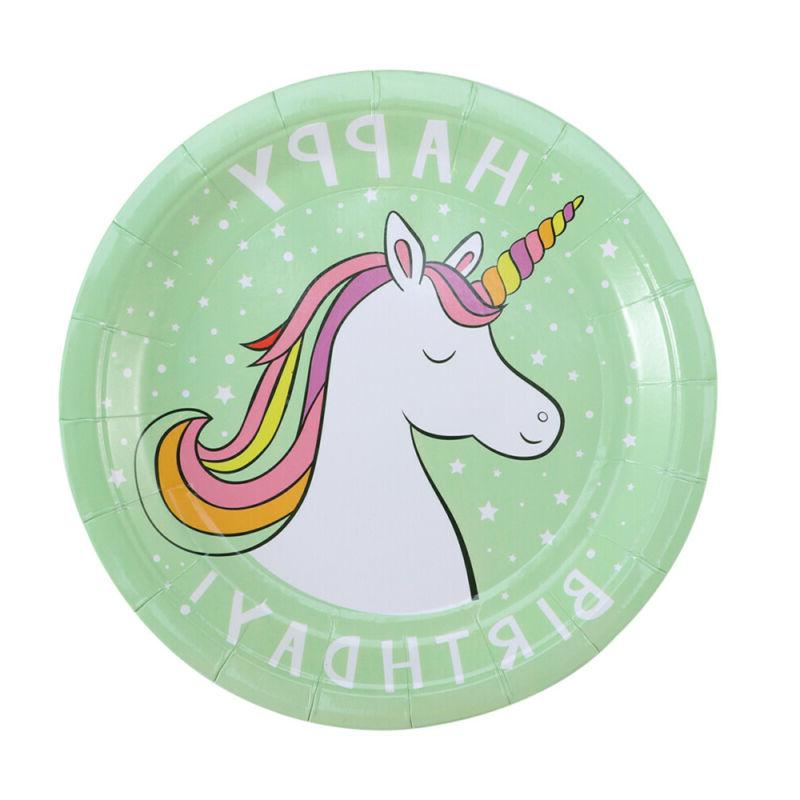 8pcs enfants anniversaire vaisselle jetable dessin anime