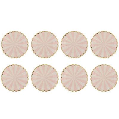 8xstripes party paper plates gold edge vaisselle