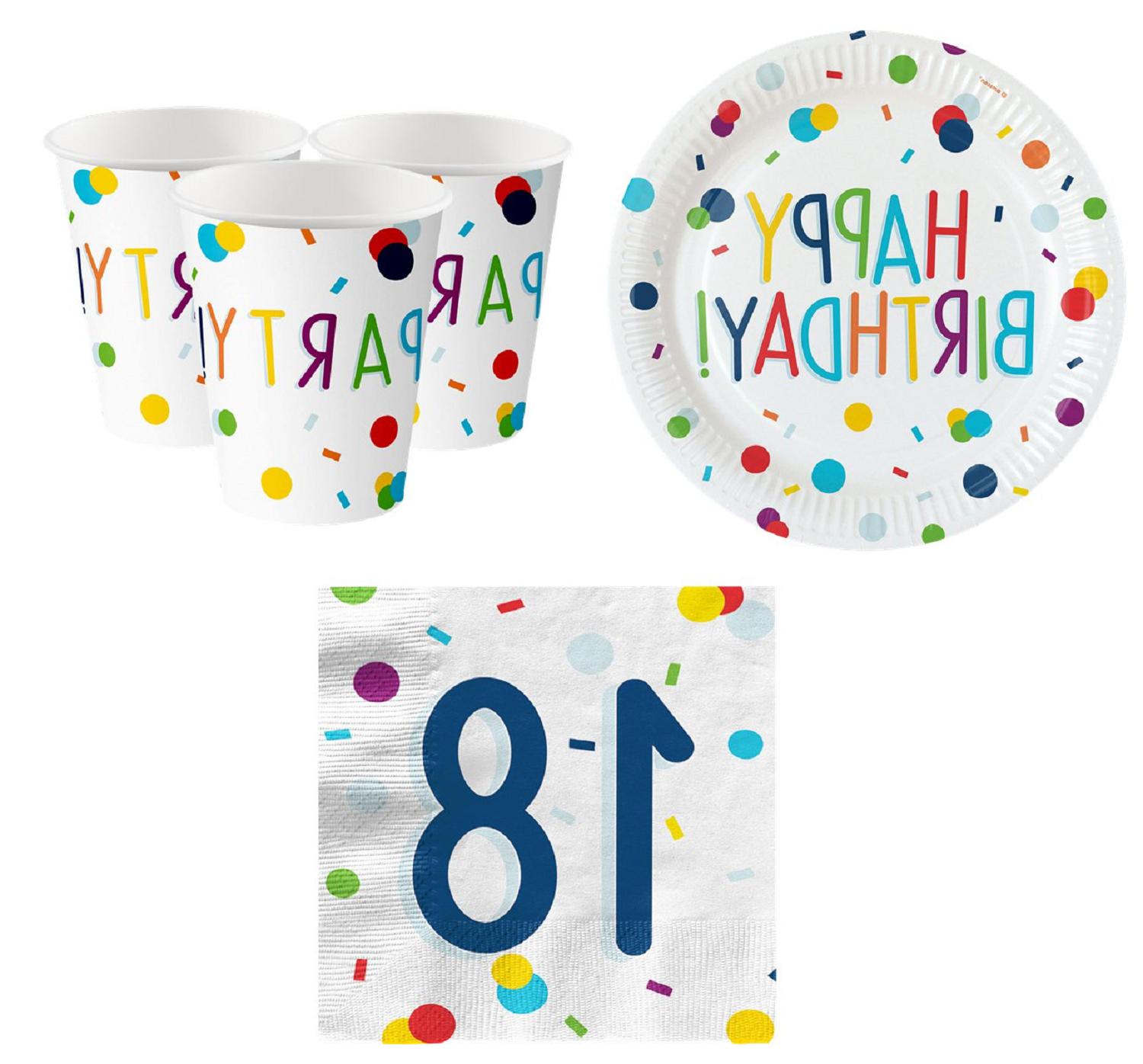 ages anniversaire complet confettis vaisselle kits assiettes
