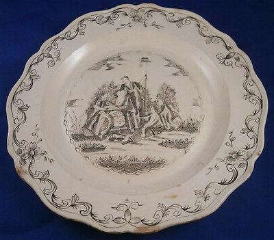 ancien 18thc anglais hollandais marche scenic creamware
