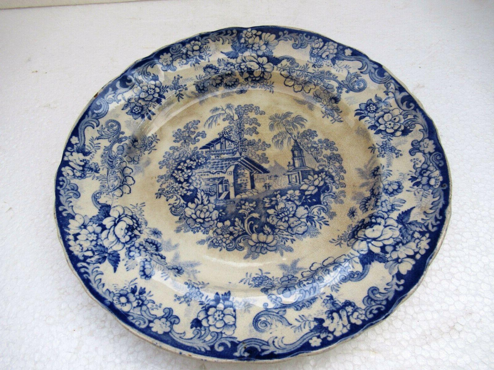 ancien anglais georgien bleu et blanc transferware