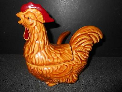 ancienne sauciere moutardier coq poule ceramique objet