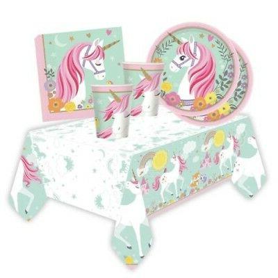 anniversaire filles magique licorne vaisselle fete pique