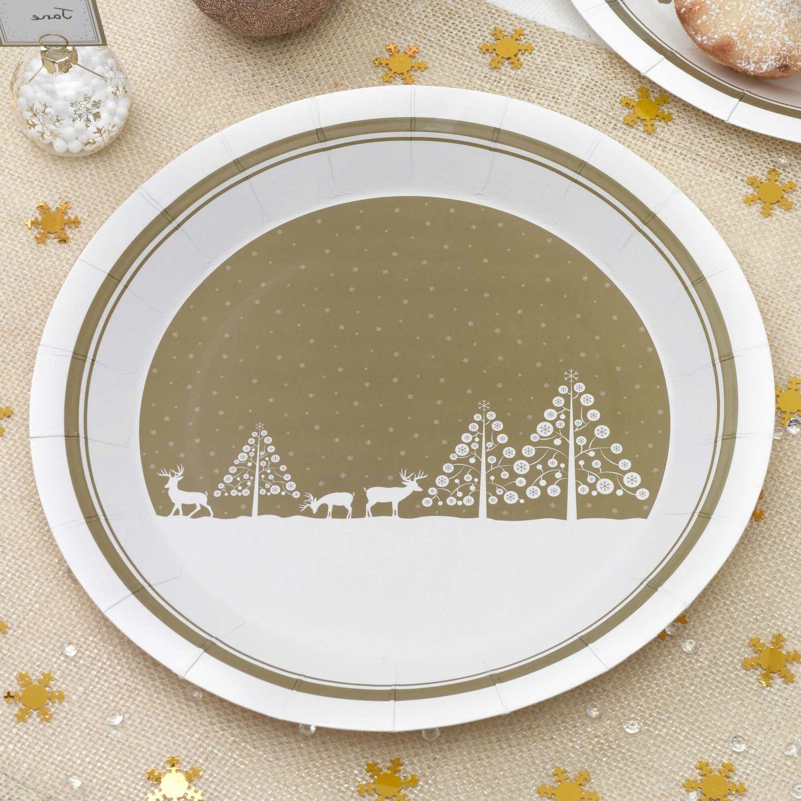 assiette en carton hiver wonderland 8 pieces