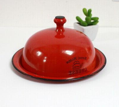 assiette et cloche a fromage en tole