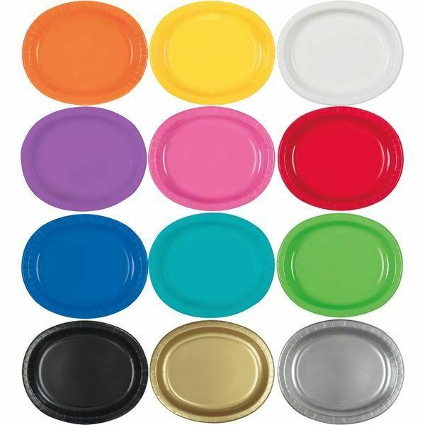 assiette ovale multicolore couleur unie fete vaisselle