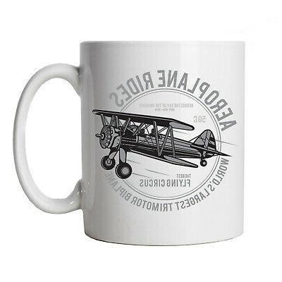 avion maneges tasse vintage retro trimotor biplane