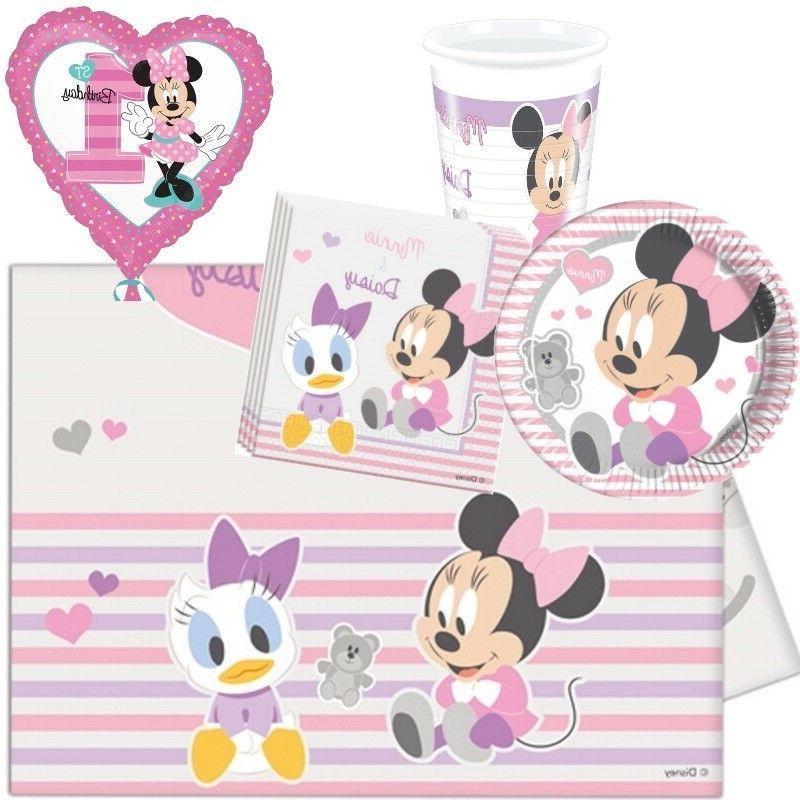 bebe minnie mouse anniversaire fete vaisselle decorations