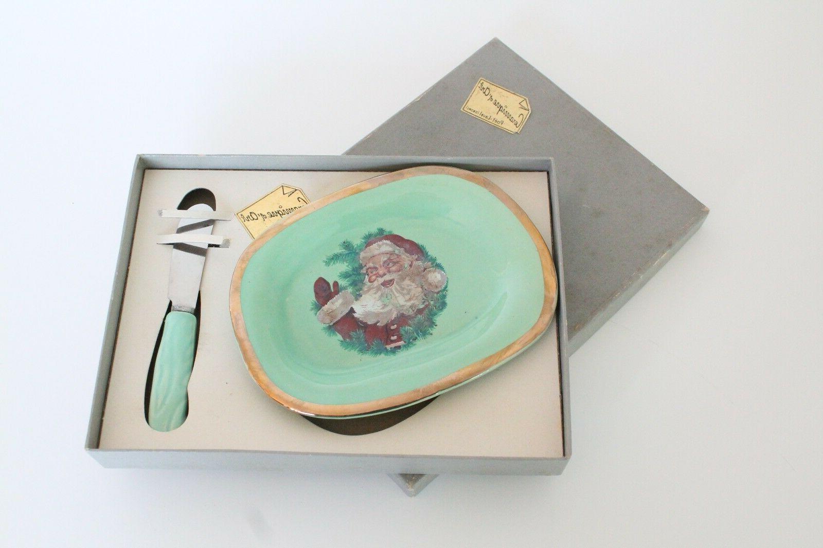 beurrier vert motif pere noel en ceramique