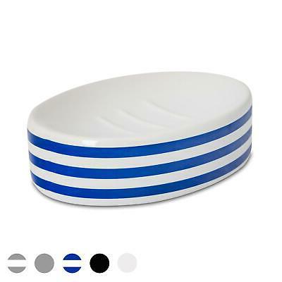 bleu et blanc raye ceramique salle de