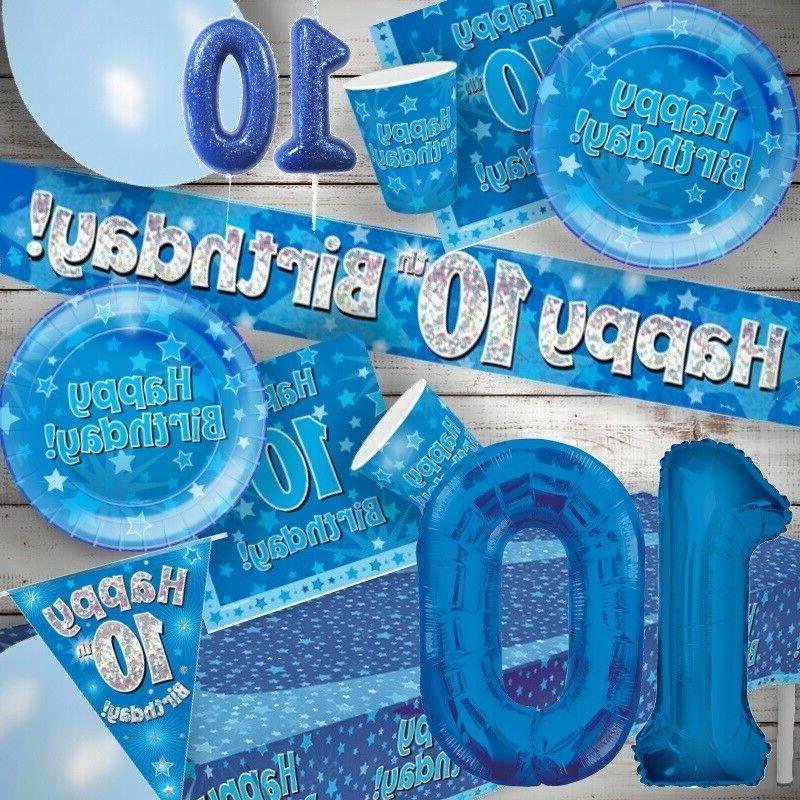 bleu etoile 10th anniversaire fete vaisselle decorations