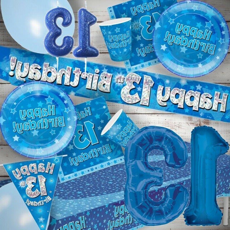 bleu etoile 13th anniversaire fete vaisselle decorations