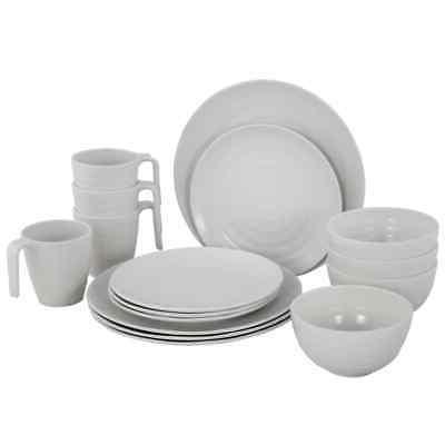 bo camp vaisselle 16 pcs melamine blanc