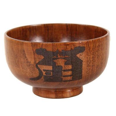 bol en bois vaisselle zodiaque chinois riz