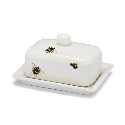 bourdon abeilles beurrier vaisselle nature jaune style