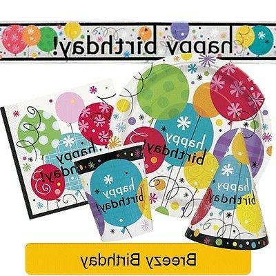 breezy anniversaire fete gamme vaisselle banniere ballons