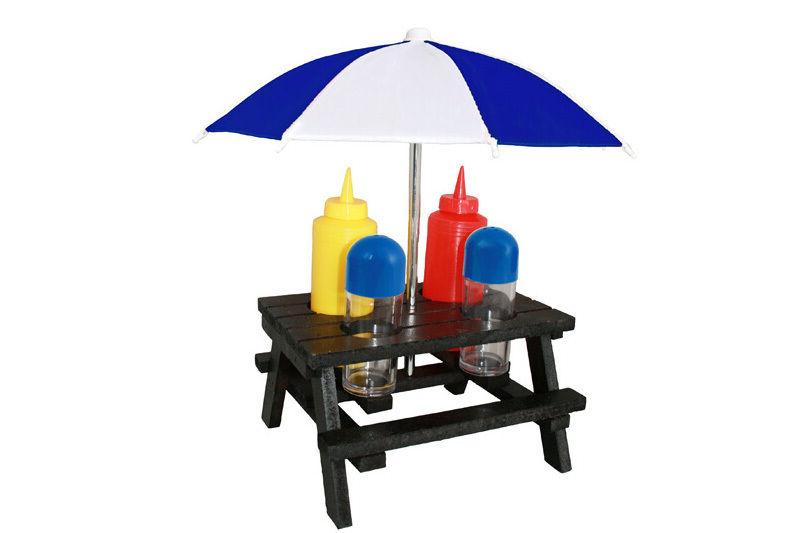 camping set salz poivre ketchup moutarde pour