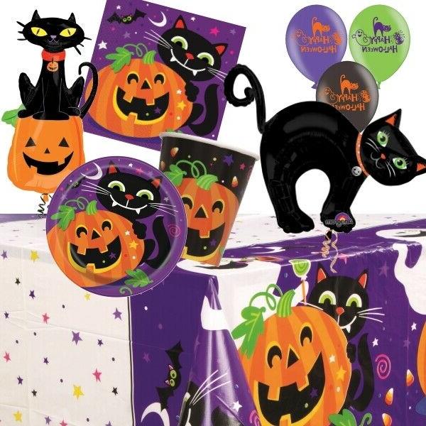 chat noir halloween fete fournitures vaisselle decorations