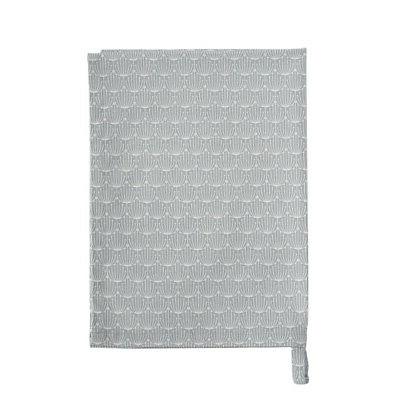 chiffon pour vaisselle fleurs gris blanc avec