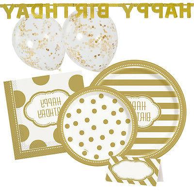 dore anniversaire fete vaisselle et decorations serviette