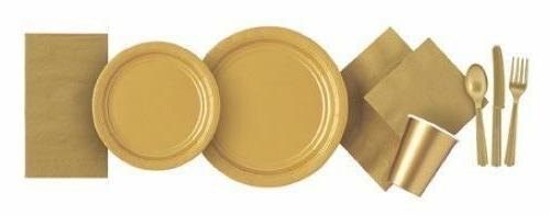 dore fete vaisselle jetable anniversaire fournitures eveneme