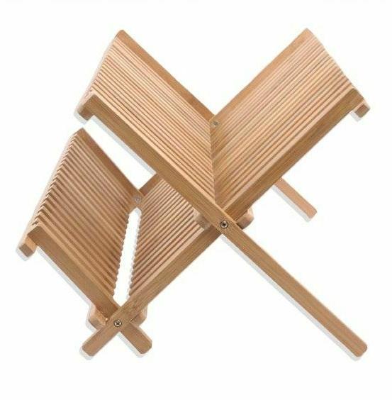 egouttoir a vaisselle en bambou pliable bois