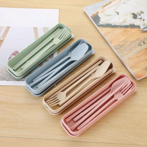 enfant portable vaisselle de ble paille fourchette