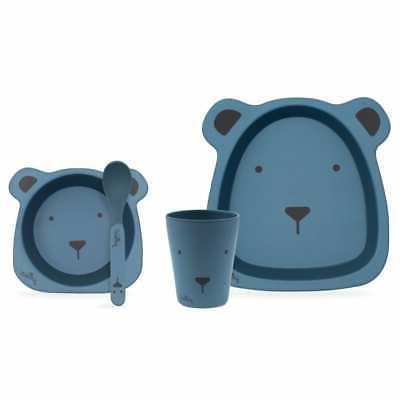 ensemble a diner pour bebe bambou bleu