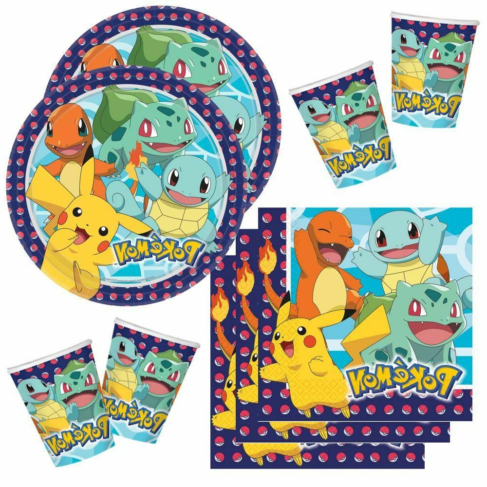 ensemble de fete vaisselle jetable pokemon assiettes