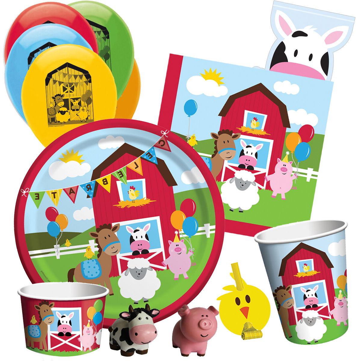 ferme amusant anniversaire fete gamme animaux vaisselle
