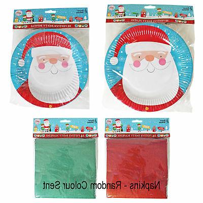 fete de noel buffet jetables vaisselle plaques