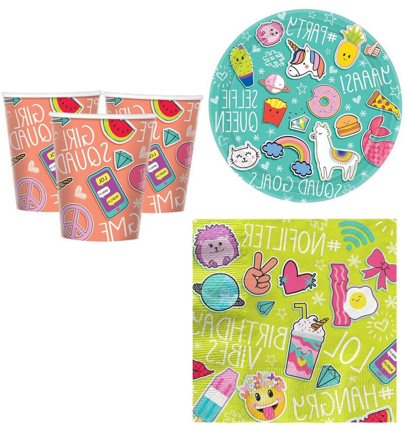 filles ados anniversaire 32pc fete vaisselle set