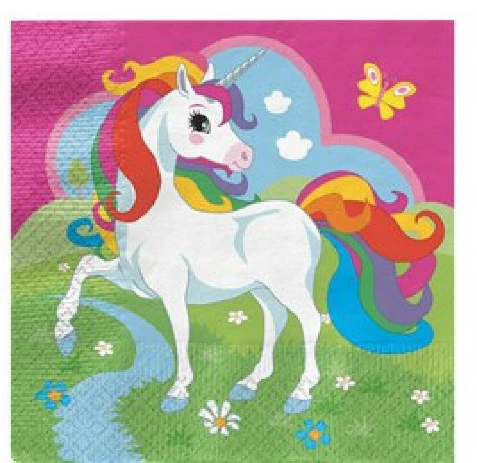 filles mignon licorne papier fete vaisselle serviette