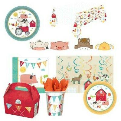 garcon fille anniversaire fete vaisselle ferme animal