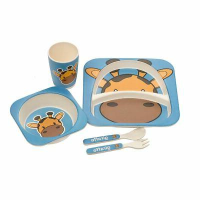 girafe eco bambou 5pc enfants set enfants