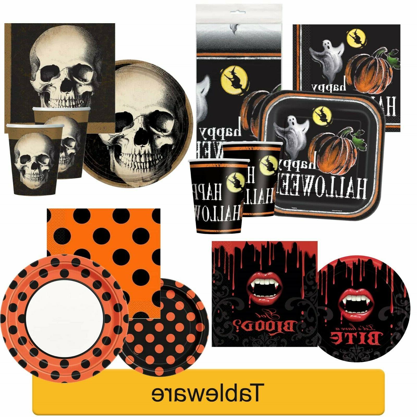 halloween fete vaisselle frissons spider crane fantome