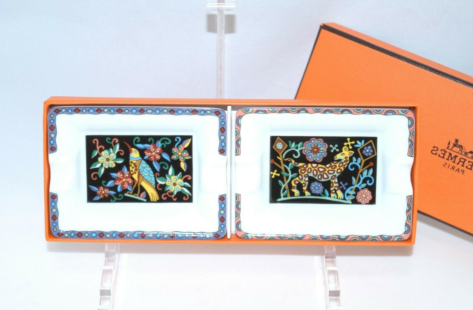 hermes lot de 2 mini cendrier girafe