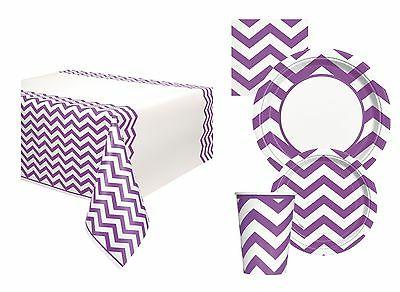 joli violet chevron vaisselle fete decoration enfants