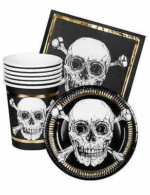 kit vaisselle 6 personnes pirate jolly roger