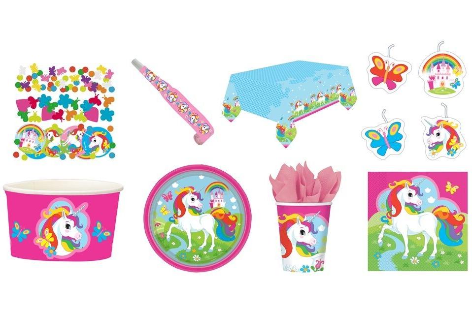 licorne anniversaire fete neuf vaisselle ballons decorations
