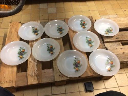 lot 9 assiettes creuses acropole decor fruits