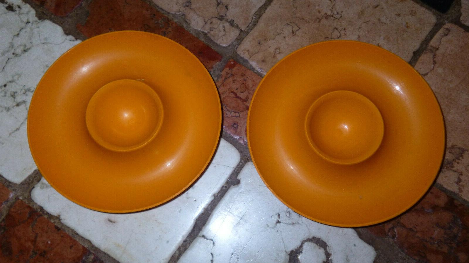 lot de 2 coquetiers en plastique orange