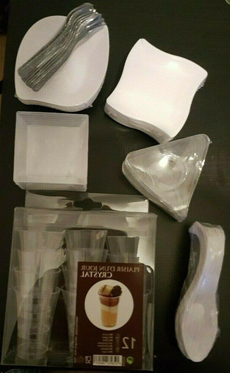 lot verrines en plastique vaisselle jetable fetes