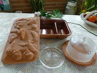 lot vintage cloche fromage avec socle en