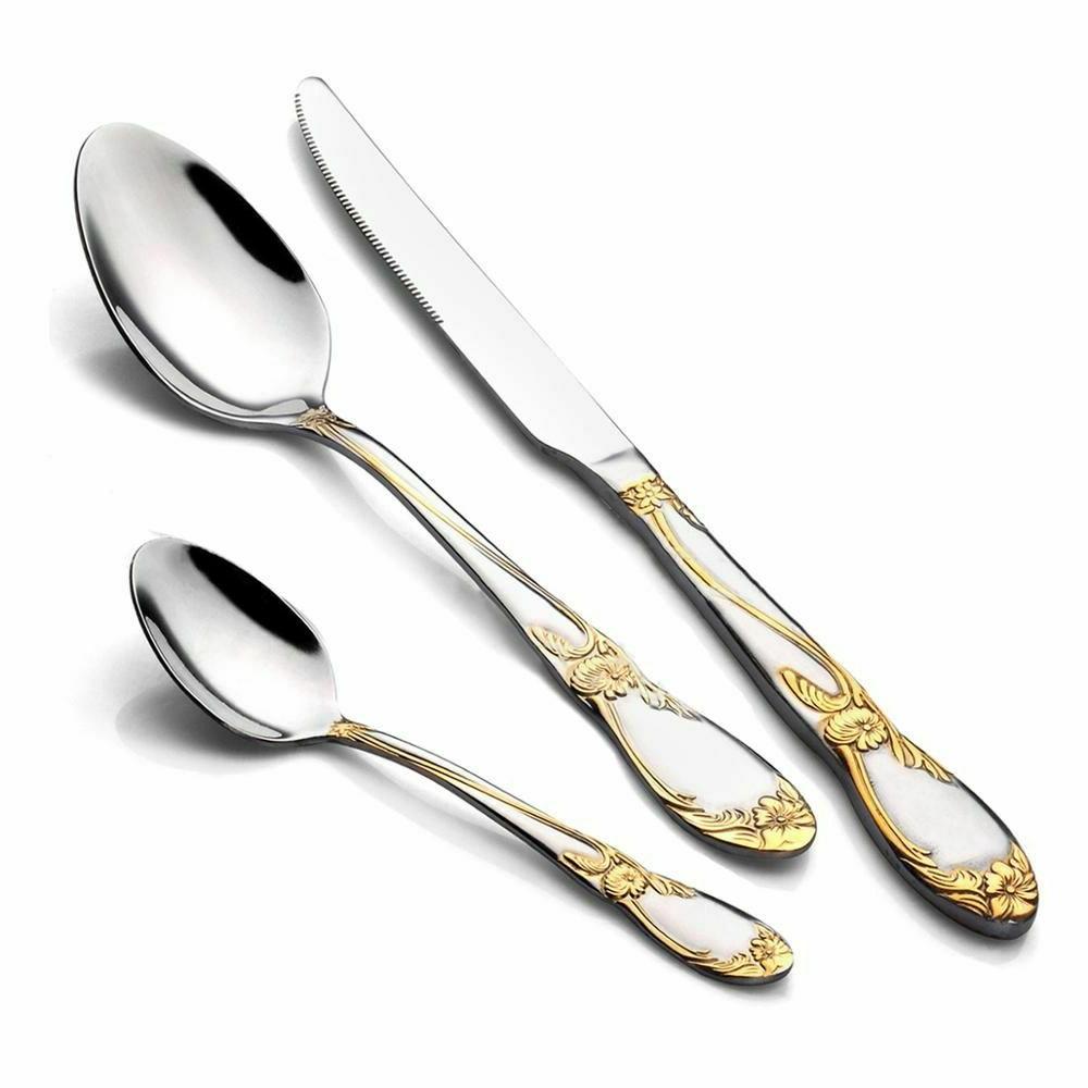 luxe dore vaisselle dore cutlery set diner