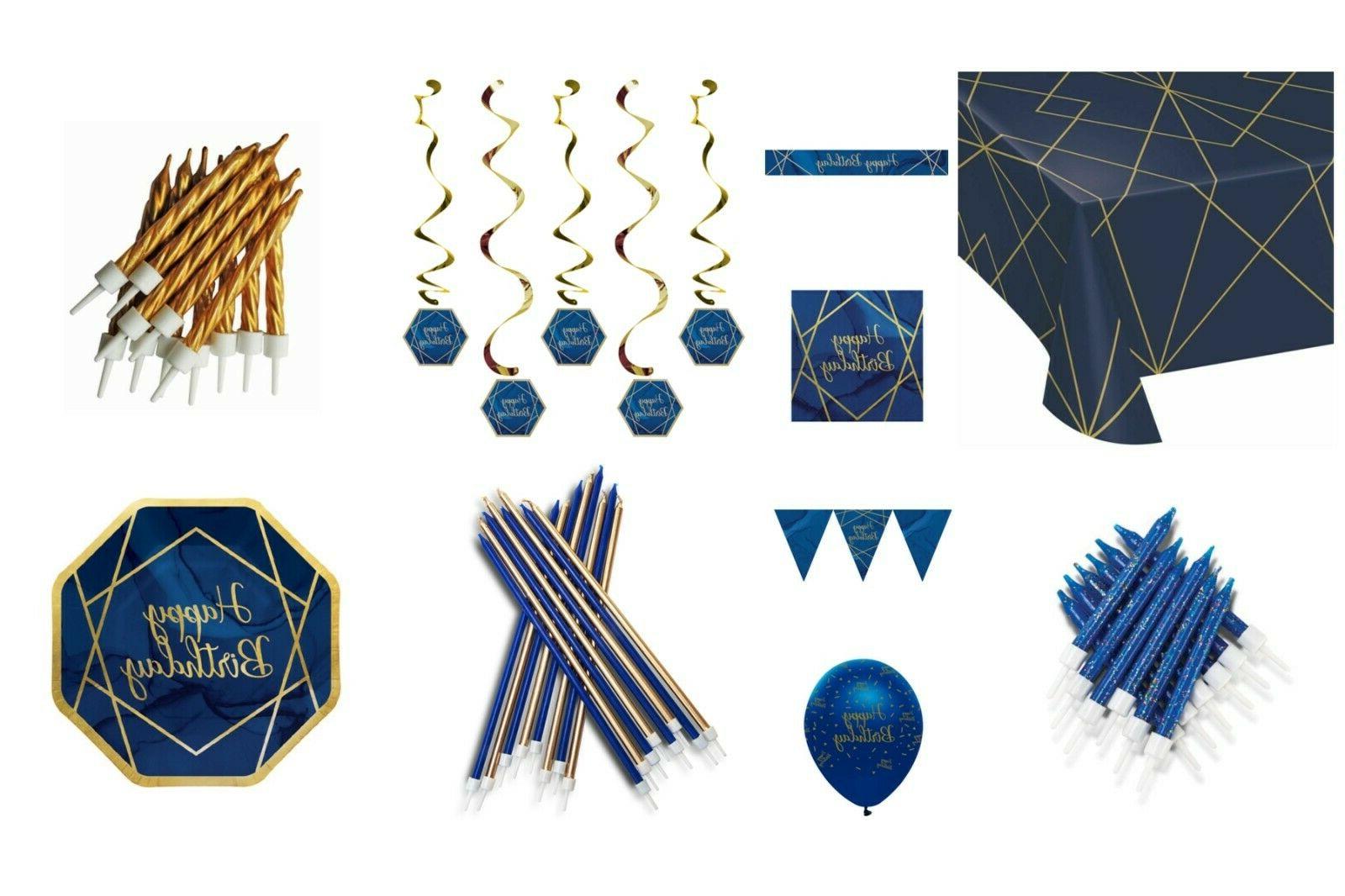 marine bleu et or male joyeux anniversaire